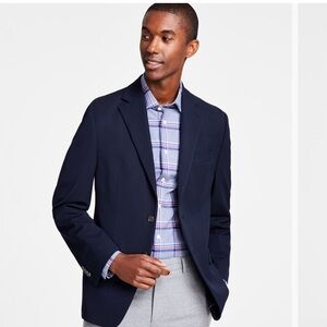 Michael Kors Men's Classic-Fit Stretch Solid Blazer - navy
